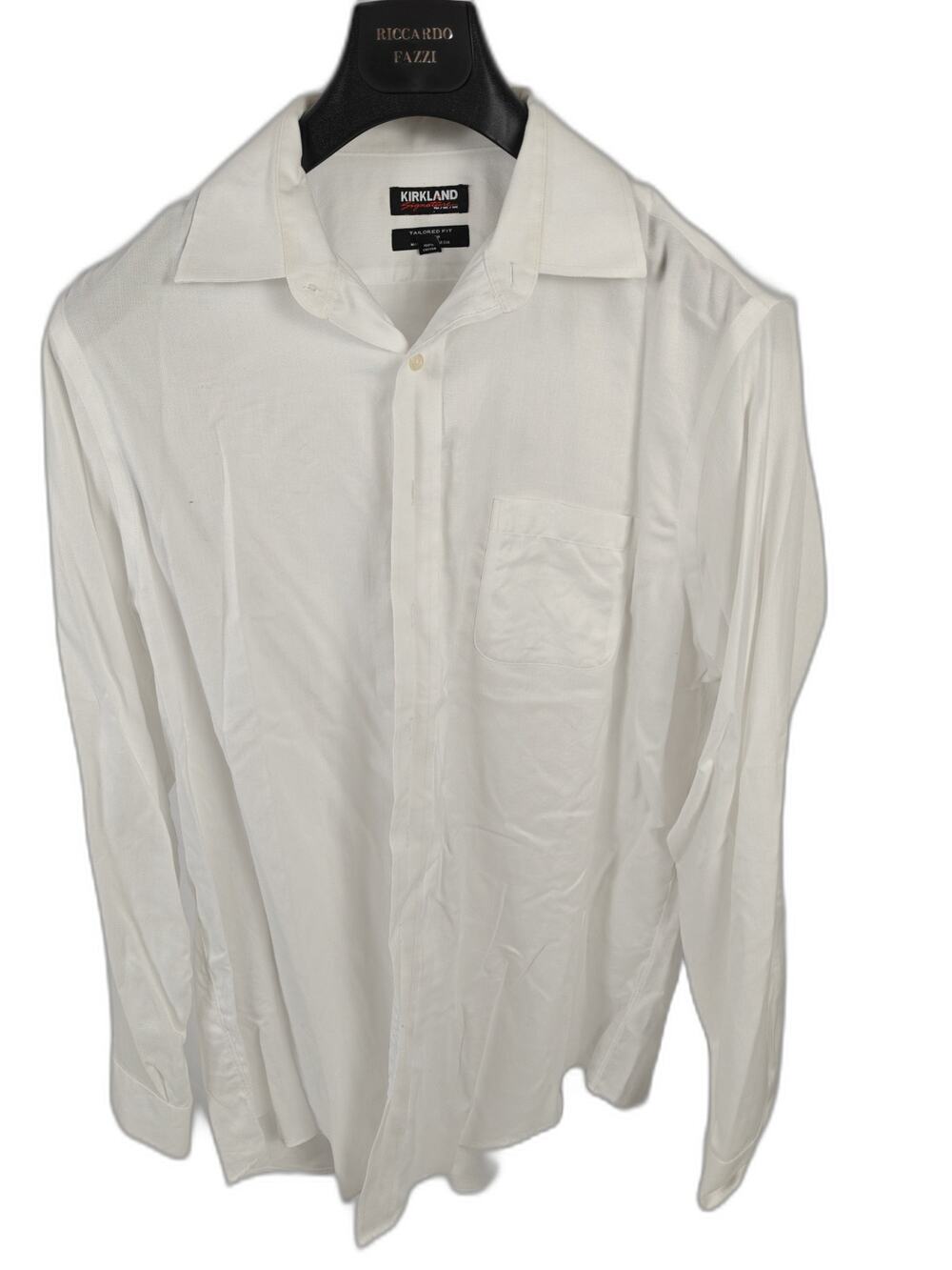 Men’s Kirkland Signature Tailored Fit Dress Shirt White XL 17.5 36/37